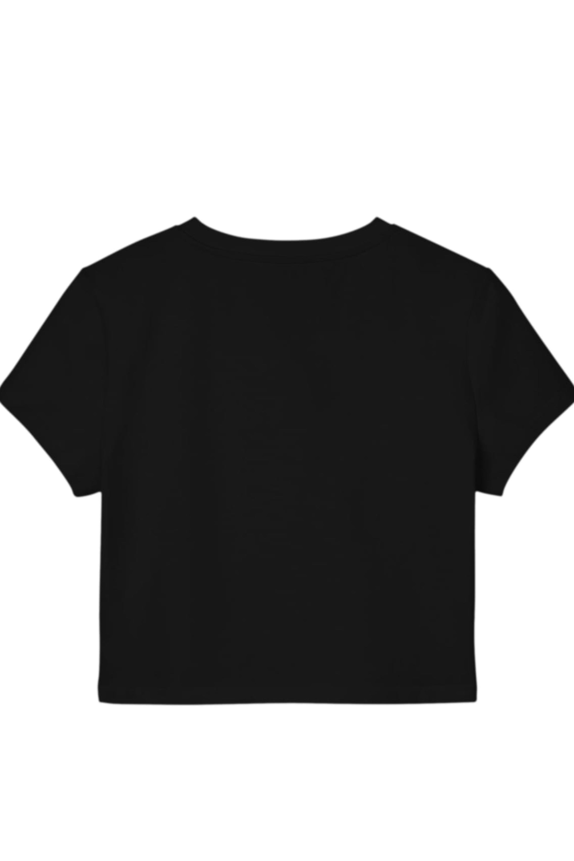 Black Floral Crop Top