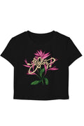 Black Floral Crop Top
