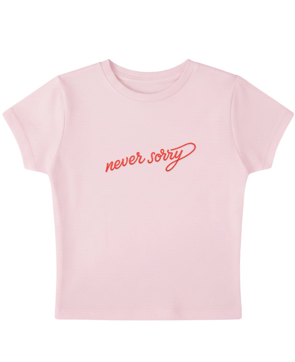Baby Pink Baby Tee Front Design