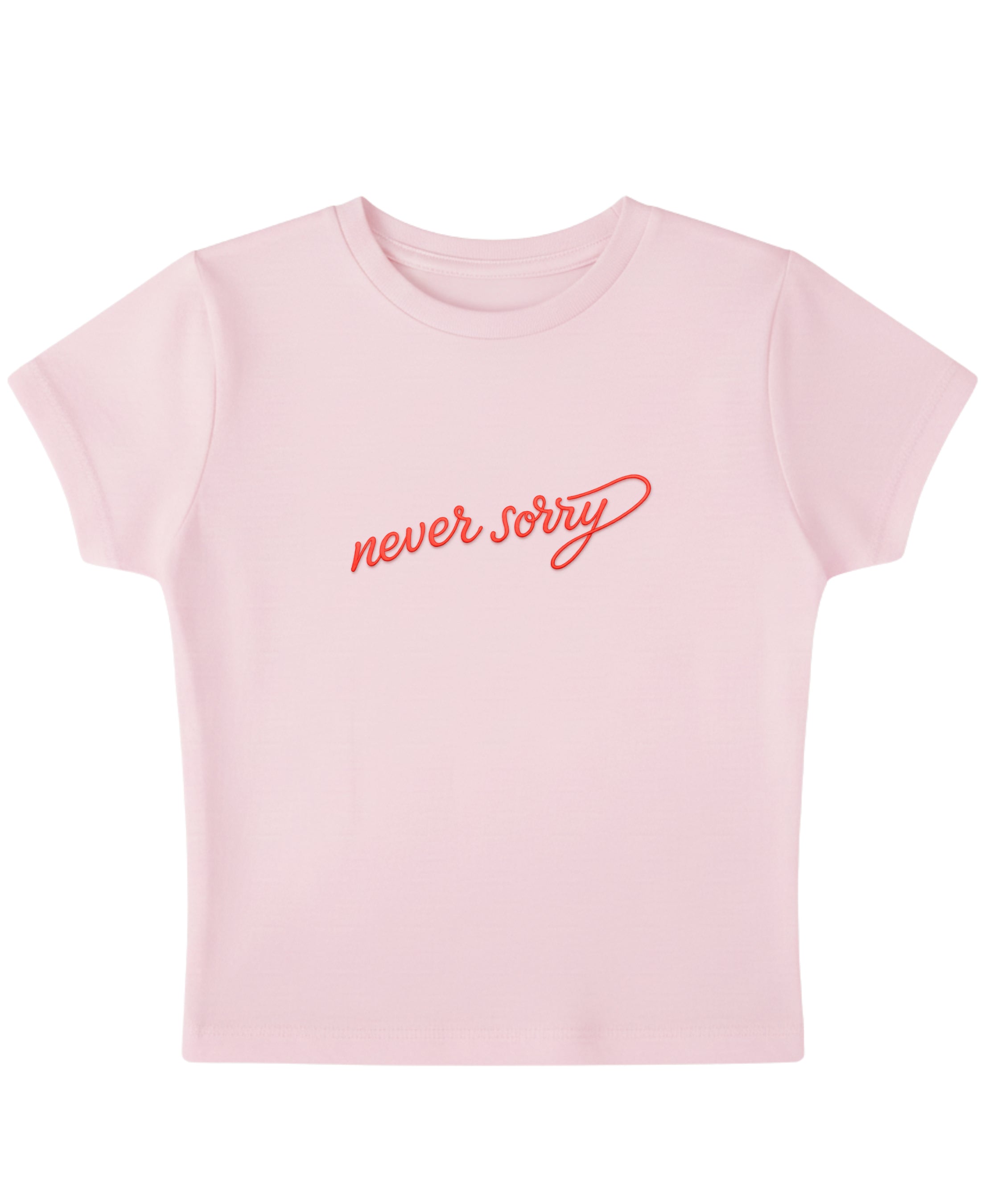 Baby Pink Baby Tee Front Design