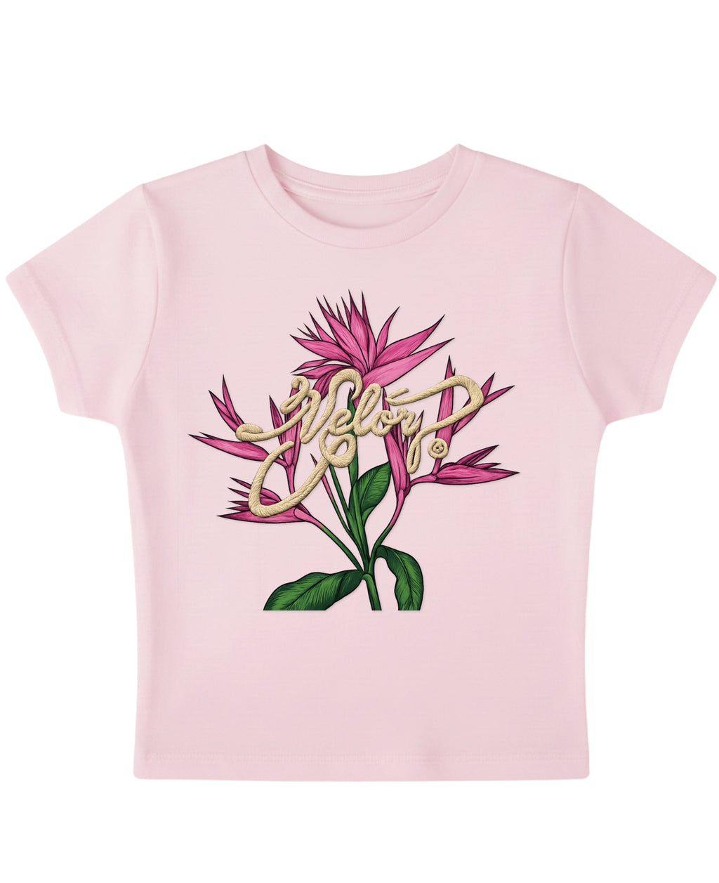 Baby Pink Baby Tee Front Design