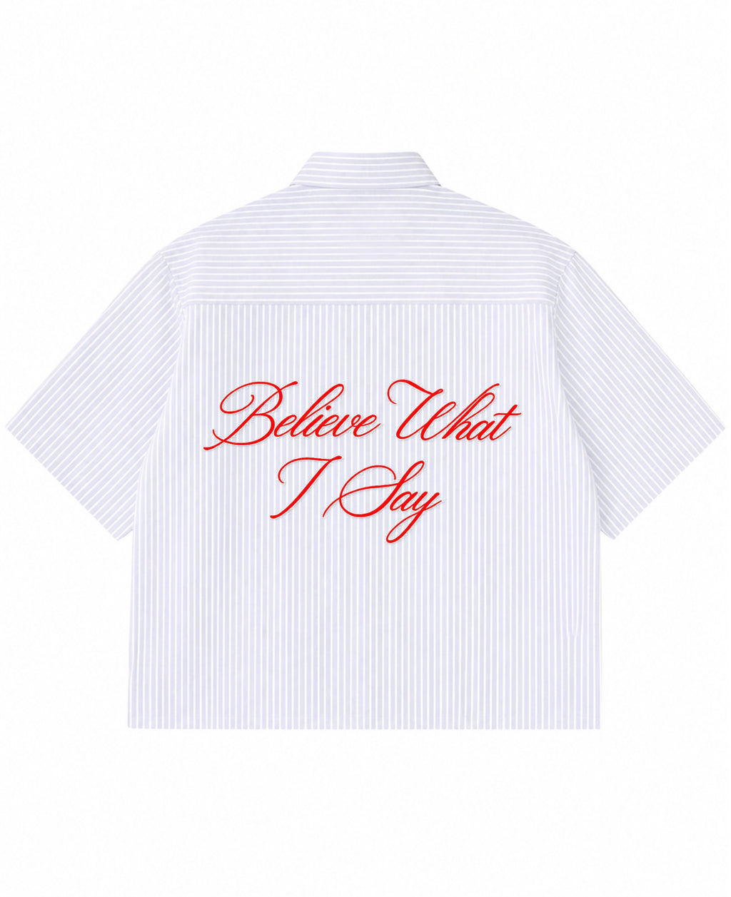 Blue Striped Oxford Boxy Shirt Back Design